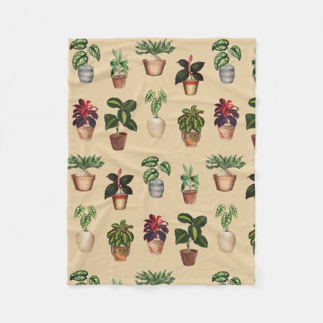 Pflanze Terracotta Pots Muster Fleecedecke (Vorderseite)
