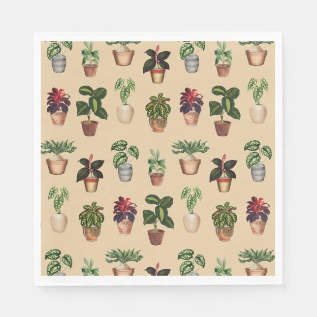 Pflanze Terracotta Pots Muster Serviette (Vorderseite)