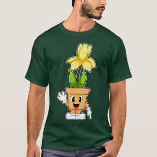 Pflanze Topf Daffodische Blume T-Shirt