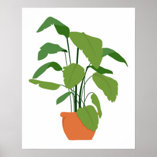 Pflanze Tropical Green Palm Pot Poster