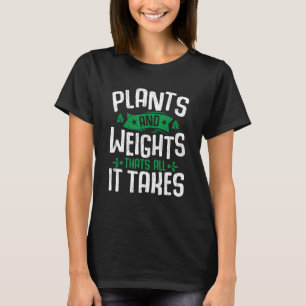 Pflanze und Gewichte Veganes vegetarisches Gemüse  T-Shirt