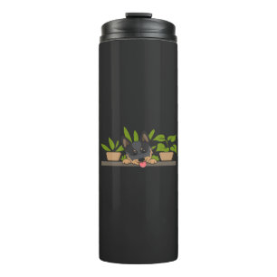 Pflanze und Hunde Thermosbecher