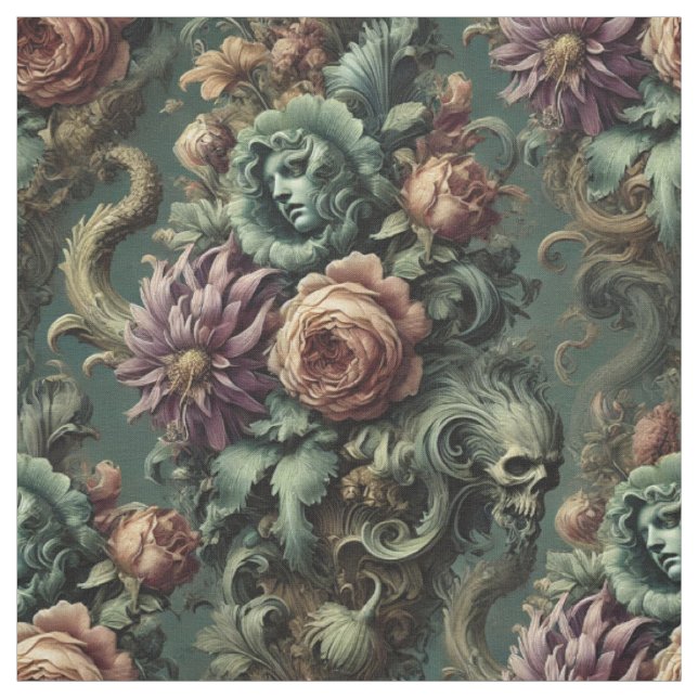 Pflanze und Pandemonium - Gothic Statement Tile Stoff (Muster)
