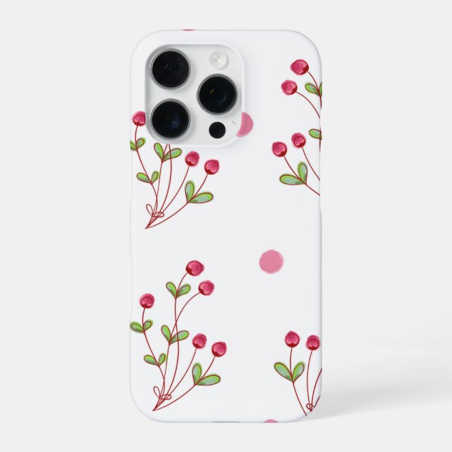 Pflanze und Punkte Nahtloses Muster iPhone 16 Pro Hülle (Rückseite)