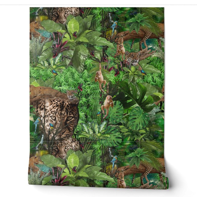 Pflanze und Tiere im Wildtierbewuchs Tapete (Abrollen)