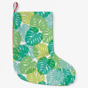 Pflanze und tropische Monstera aus Palmen Kleiner Weihnachtsstrumpf