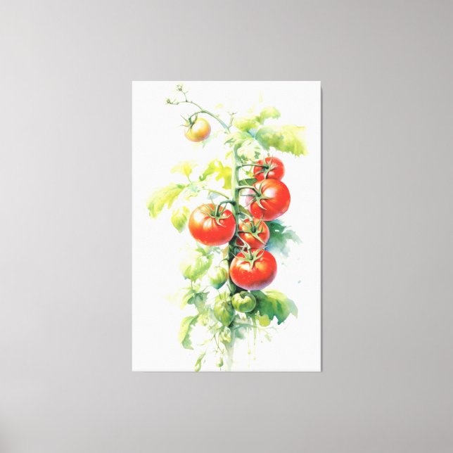 Pflanze Wasserfarbe Tomaten Leinwanddruck (Vorderseite)