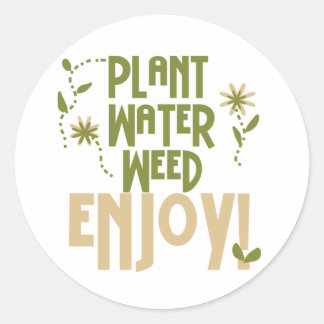 Pflanze Water Weed Enjoy Runder Aufkleber