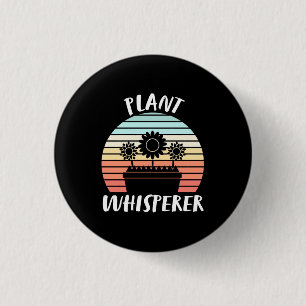 Pflanze Whisperer Retro Vintag Button