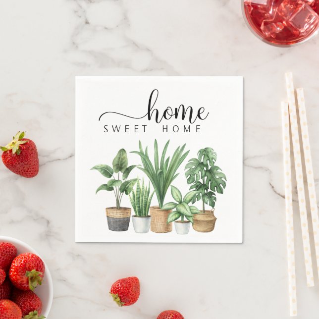 Pflanze Zuhause Sweet Zuhause Housewarming Party Serviette (Beispiel)