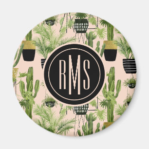 Pflanzen-Anordnungs-Muster des Monogramm-  Magnet