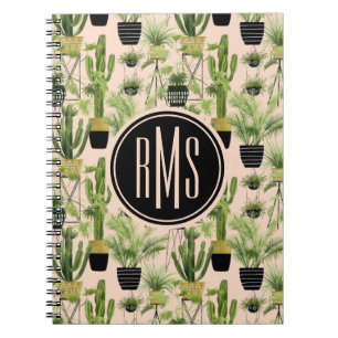 Pflanzen-Anordnungs-Muster des Monogramm-  Notizblock