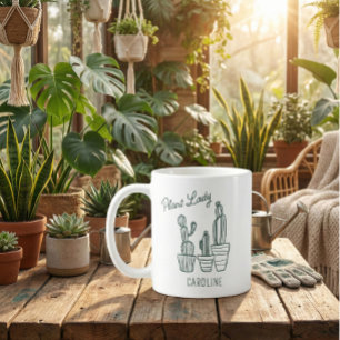 Pflanzen-Dame Kaktus Sukkulente Gartenliebhaber Na Kaffeetasse