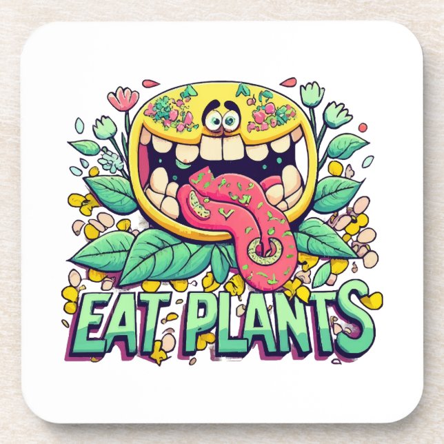 Pflanzen essen getränkeuntersetzer (Vorderseite)