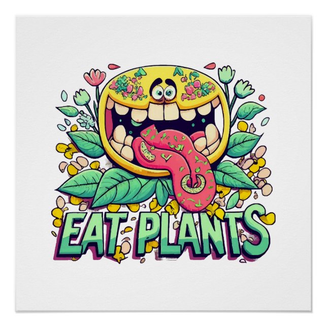 Pflanzen essen poster (Vorderseite)