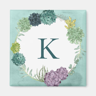 Pflanzen-Glück   Happines des Monogramm-  kauft Pl Magnet