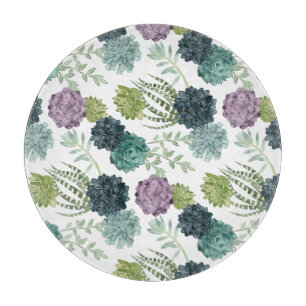 Pflanzen-Glück-Sammlungsucculent-Muster Schneidebrett