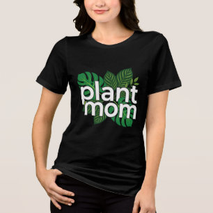 Pflanzen-Mama modernes Blockschrift Tropical Monst Tri-Blend Shirt