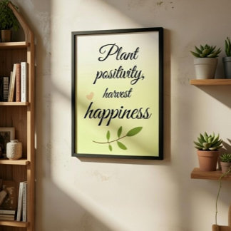 Pflanzen Sie Positivität, Ernten Sie Glück Poster