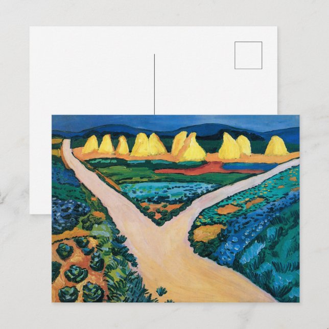 Pflanzenfelder | Auguste Macke | Postkarte (Vorne/Hinten)