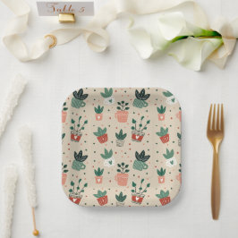 Pflanzenliebhaber-Papierteller – Botanischer Party Pappteller