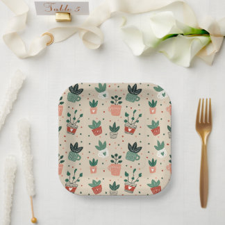 Pflanzenliebhaber-Papierteller – Botanischer Party Pappteller