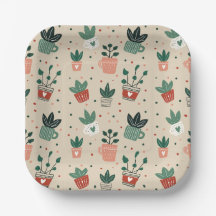 Pflanzenliebhaber-Papierteller – Botanischer Party