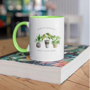 Pflanzenliebhaber Wasserfarbe getopfte Pflanzen Tasse