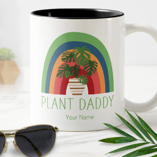 Pflanzenpapa Boho Regenbogen Garten Monstera Blätt Zweifarbige Tasse