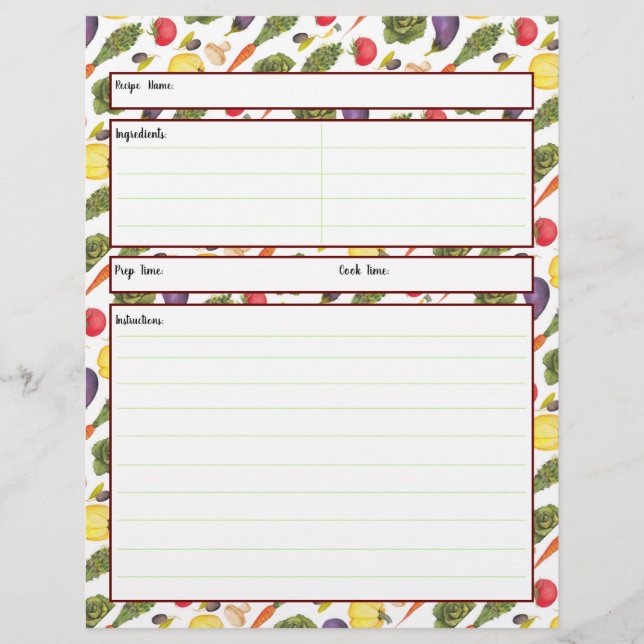 Pflanzenrezeptblatt (Vorderseite)