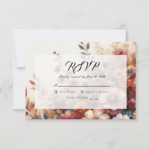 Pflanzenställe und bemalte Himmel ernten RSVP Karte