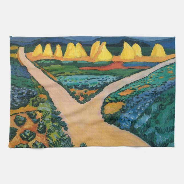 Pflanzliche Felder von August Macchia, Vintage Kun Geschirrtuch (Horizontal)