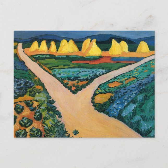 Pflanzliche Felder von August Macchia, Vintage Kun Postkarte (Vorderseite)