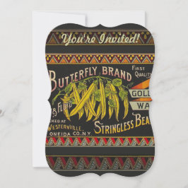 Pflanzliches Land mit String Bean Einladung