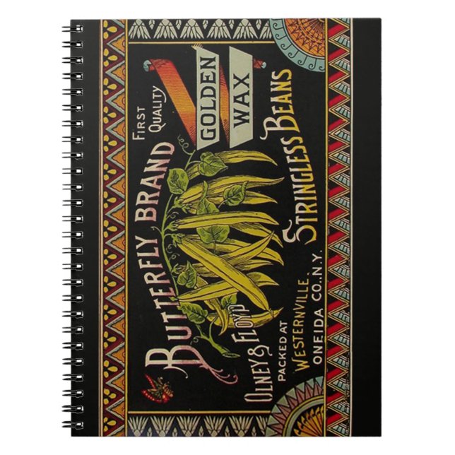 Pflanzliches Land mit String Bean Notizblock (Vorderseite)