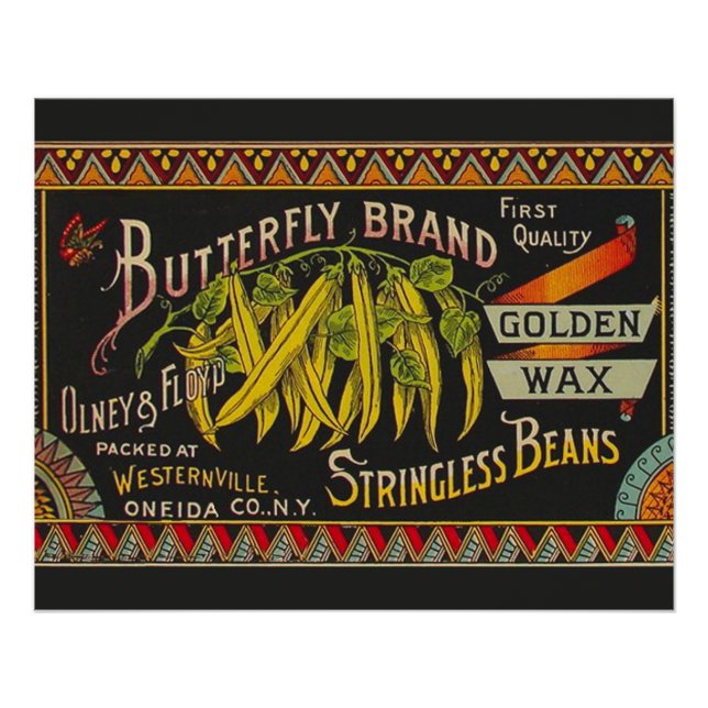 Pflanzliches Land mit String Bean Poster (Vorderseite)