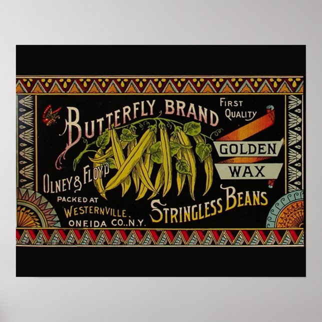 Pflanzliches Land mit String Bean Poster (Vorne)