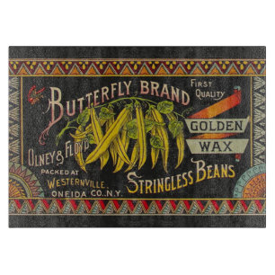 Pflanzliches Land mit String Bean Schneidebrett