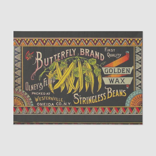 Pflanzliches Land mit String Bean Seidenpapier (Vorderseite)