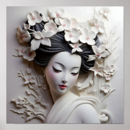 Pflaster 3-dimensionaler japanischer Geisha Poster