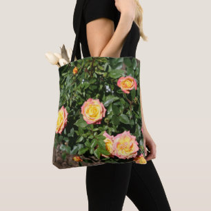 Pflaster aus der Blume Hot Pink und Gelb Rose Tasche