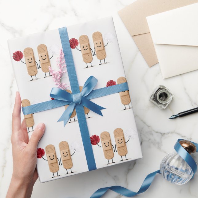 Pflaster Cheerleader auf Weiß Geschenkpapier (Schenken)