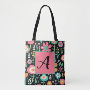 Pflaster der Whimsistischen Blume auf der Black To Tasche