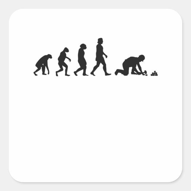 Pflaster-Evolution Quadratischer Aufkleber (Vorderseite)