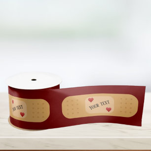 Pflaster mit personalisierbarem Text Satinband