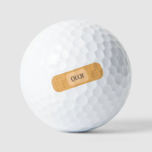 Pflasterputz mit lustigem Golfer Golfball