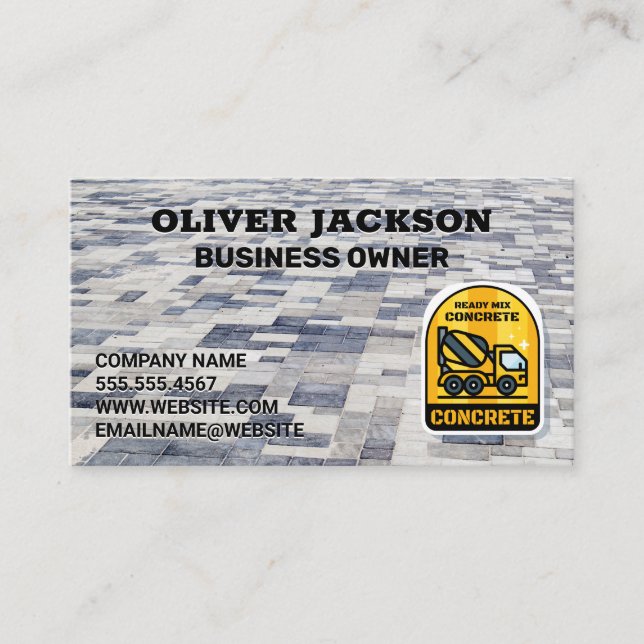 Pflastersteine | Cement Mixer Business Card Visitenkarte (Vorderseite)