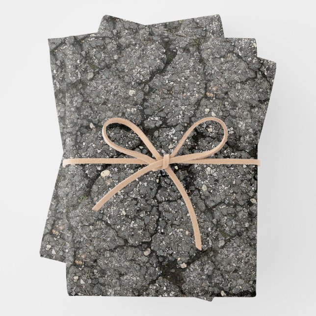 Pflasterzement aus schwarzem Asphalt Geschenkpapier Set (Beispiel)