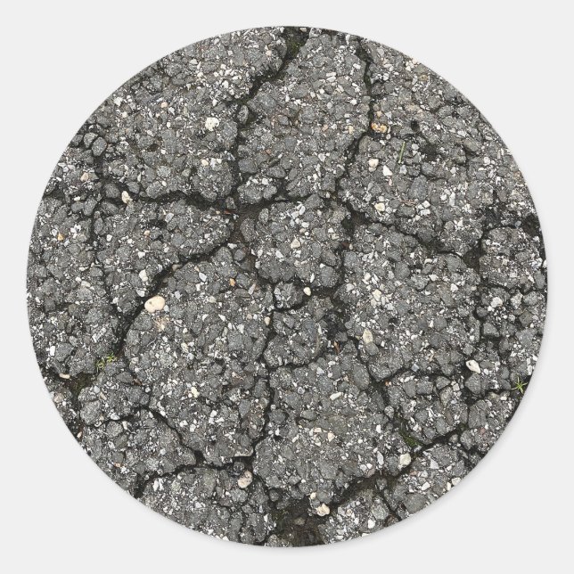 Pflasterzement aus schwarzem Asphalt Runder Aufkleber (Vorderseite)