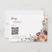 Pflaumblüten-Hochzeits-RSVP-Karte